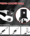 Close-up of spring-loaded detent ball on Heavy Duty 10 Piece Breaker Bar Set Featuring 180 Degree Swivel Head for socket locking.