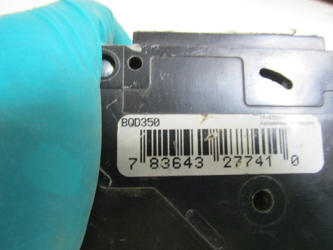 Close-up of BQD350 50 Amp Three Pole Bolt In Breaker 480Y277V AC 14kAIC UL Listed Type BQD with barcode visible.
