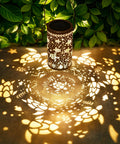 Sea Turtle Solar Lantern Outdoor Light Hanging LED Waterproof Garden Decor casting turtle patterns on the ground