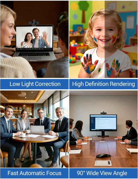4K Ultra HD Webcam With Dual Mics Wide Angle Lens Privacy Cover And Tripod Stand For PC And Laptop crystal clear streaming images