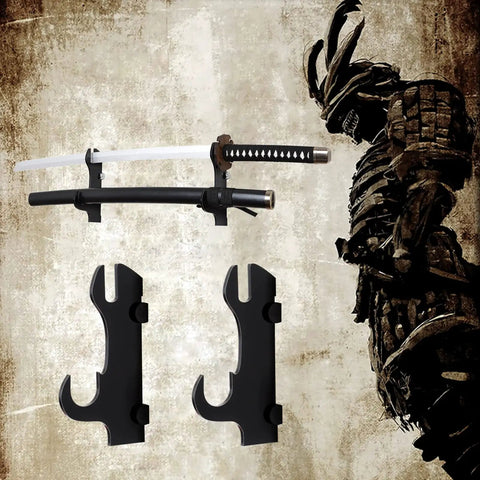 Katana Wall Mount Display For Samurai Swords In Clear Acrylic Home Decor Sword Holder And Wall Bracket Slick Black Plexiglass