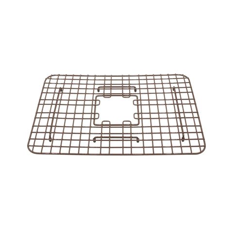 Fuller Copper Sink Bottom Grid With Antique Brown Vinyl Coating For Rosa And Renoir Copper Sinks. Rectangular with center cutout.