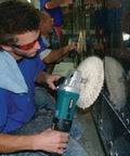 Person using 7 Inch Polisher With 10 Amp Motor And 3200 RPM Variable Speed Dial For Custom Finishes Constant Speed Under Load Soft Start