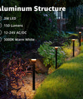 Low Voltage Pathway Lights Warm White 3000K 3W 12-24V Cast Aluminum Waterproof Landscape Lighting for yard