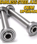 Heavy Duty Switch 2 Kit OEM Upgrade Built Tough Front Wheel Bushing To Bearing Conversion With Axles For TimeCutter ZS 5000 5000TF SS 5000 5035 5060 5425 Mowers, 304 Stainless Steel, Rust Resistant, High Strength Bearings, stainless steel axle with bearings