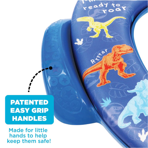 Jurassic World Soft Potty Seat Built Like A Tank For Toddlers Featuring Grippy Handles That Keep Kiddos Secure Fitting Standard And Elongated Toilets Perfectly With Hassle Free Break Apart Cleaning For Smooth Potty Training Vibes