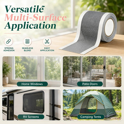 Heavy Duty Fiberglass Screen Repair Tape Patch 7cm by 5cm Self Adhesive Mesh Repair Kit for windows, doors, RVs, tents