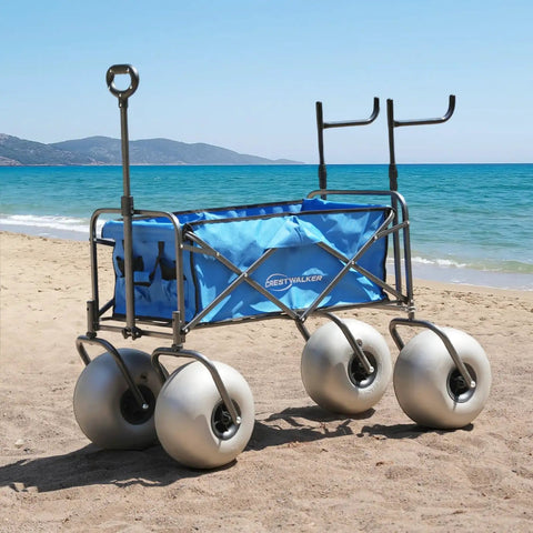 Balloon Wheel Beach Wagon 300Lb Cap Easy Fold ✓