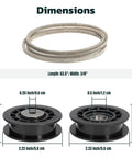 Idler Pulley Belt Repair Kit For Husqvarna 22 Inch AWD Walk Behind Mowers includes belt and pulley dimensions