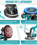 Drywall Sander With Vacuum Dust Collection And Digital Display 1000W features detachable chassis edge and pivoting head