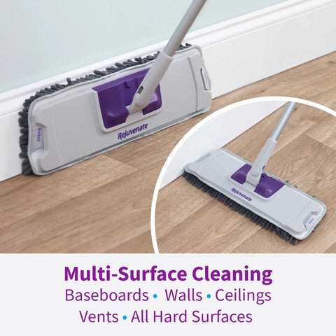 Rejuvenate Power Max Sweeping Mop With Reusable Microfiber Pads For Hardwood And Tile. Features Steel Handle And Wide Head To Clean Tight Spots And Corners Perfectly. Easy Gliding Action Makes Tidy Up A Breeze.