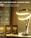 Modern Spiral RGB Table Lamp With Touch Dimmable LED, Ten Light Modes, Nightstand Light, Unique Trophy Design For Home Decor