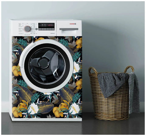 Vintage Floral Peel And Stick Wallpaper For Bedroom Easy Peel And Stick No Mess Removable Accent Wall Black Bronze Navy White 17.7x118 Inches Durable Matte Finish on washing machine