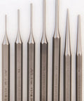 Steel Punch Set For Gunsmiths Seven Piece Nickel Chrome Plated Tools With Center And Starter Punches In Vinyl Pouch Made In USA