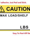 Heavy Duty Pallet Rack Capacity Labels For Warehouse Cross Beams With Dead Simple Max Load Warnings That Are Self Adhesive And Rock Solid Build For Zero Headache Facility Safety Gear Pack Of One Hundred, self-adhesive caution label, easy peel design, 3x4 inch size.