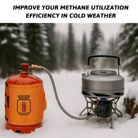 Propane Tank Warmer Blanket With Thermostat and Timer, Adjustable 41 To 122 F, Fits 5 To 40 LP Cylinders, in outdoor snowy setup