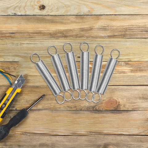 Healeved 20pcs Stainless Steel Extension Springs Small Spring Kit With Hooks For Electric Vehicle Parking Stands Ladder Feet Support Bracket Repair DIY Easy Install, six springs