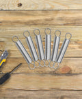 Premium 20Pc Stainless Steel Mechanical Extension Springs Kit With Durable Hooks, Perfect 3 Inch Length Tension For DIY Crafts Heavy Duty Repairs And Home Projects You Gotta Love. 3-inch steel extension springs with hooks on wood