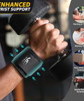 Person lifting dumbbell while wearing Two Pack Wrist Compression Straps For Fitness And Weight Lifting Adjustable Wrist Braces
