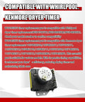 Dryer Timer Replacement Part W10185975 WPW10185975 compatible Whirlpool Kenmore dryer timer module