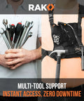 Magnetic Tool Belt Holder Clip On Magnet Holster With 20 Pound Capacity for tools, shown with hammer and screwdriver.