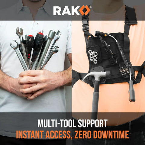 Magnetic Tool Belt Holder Clip On Magnet Holster With 20 Pound Capacity for tools, shown with hammer and screwdriver.