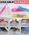 Airic heat shrink butt connectors for 22-16 AWG, insulated marine-grade crimp terminals, 100 pcs in pink, blue and yellow