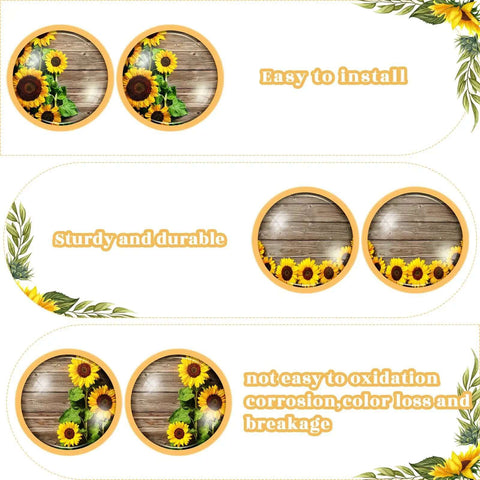 Hella Awesome Sunflower Drawer Knobs And Cabinet Pulls Set Of Twelve Vintage Rustic Home Fixture showing easy to install sunflower designs.