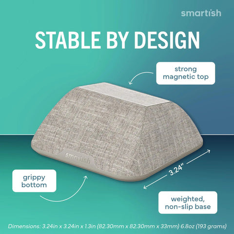 Magnetic Cord Holder Cable Organizer in light toasted beige on stable weighted base for USB-C and Lightning cables.