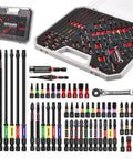 58 Piece Screwdriver Bit Set With Impact Bits, Mini Wrench, Step Drill, 1 Quarter Inch Socket Adapter, Impact Bit Extension, And Tool Box