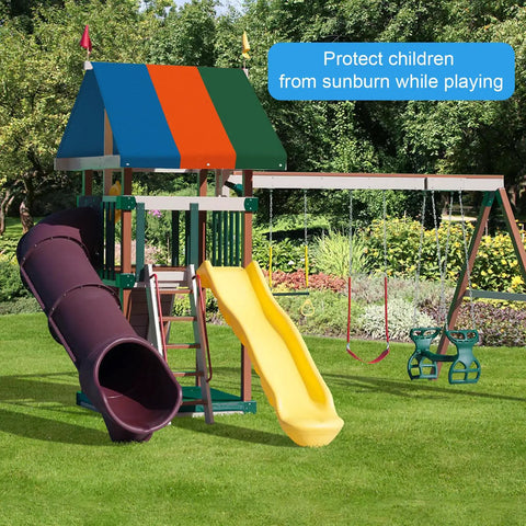 52 Inch Playground Canopy Replacement For Swing Sets And Backyard Playgrounds Durable Sunshade Roof Cover over play area