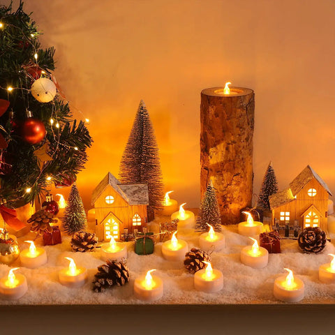 Battery Powered Flickering Flameless Candles With Warm Yellow Glow, Remote Control And 4, 6, 8 Hour Timers, Decorative LED Tealights