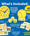 Time Learning Activity Set With Teaching Clocks For Kids Hands On Time Practice Classroom Must Haves 41 pieces included details