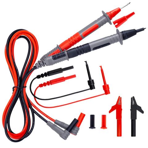 Soft Silicone Electrician Test Leads Kit Pro Grade Heavy Duty Built Tough CAT III 1000V CAT IV 600V with alligator clips and probes