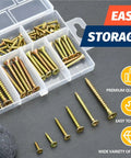 Selection of High Hardness Phillips Drive Flat Head Wood Screws With Coarse Threads For Strong Wood To Wood Joints Dual End