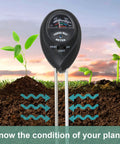 Two Pack 3 In 1 Soil Tester Tool For Moisture Light And PH, Plant Water Monitor For Gardening, Compact 10.8 Inch, Black And Green.