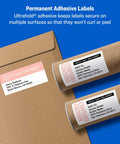 No Fuss Printable Shipping Labels With Buttery Smooth Sure Feed Tech And True Block Coverage That Wipes Out Old Markings For Laser Printers 3X4 Inch White Mailing Sheets Pack 150 Count on envelopes and tubes.