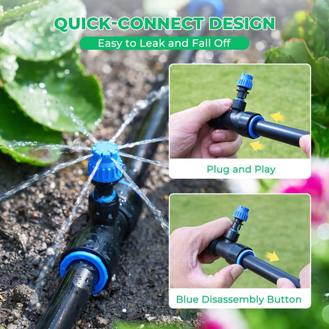 Raised Bed Drip Irrigation Kit For Flower Beds Up To 4x8 Feet DIY Garden Grid Watering System With Adjustable Drippers in use
