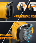 Close-up of Cordless Heat Gun Kit showcasing practical hook and upgraded vent design for efficient heat distribution.