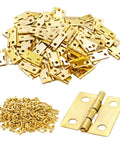 Gold Mini Hinges For Wooden Boxes 18x15mm 80Pcs With 320 Screws 180 Degree Folding Butt Hardware For Jewelry Boxes