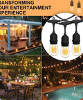 Outdoor String Lights 48 Ft Waterproof Patio Lighting With 2W Dimmable LED Bulbs for backyard, poolside, and garden decor.