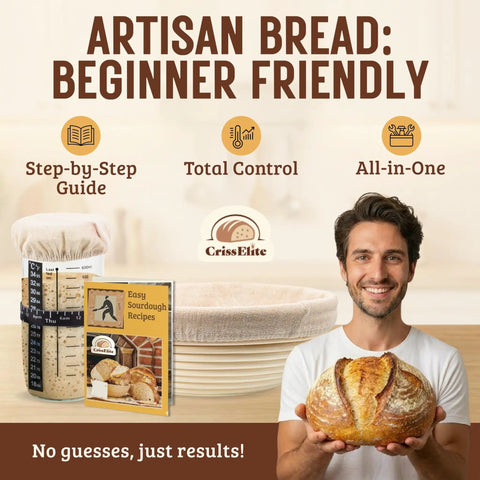 Ultimate Sourdough Starter Kit For Beginners With A 9 Inch Banneton Proofing Basket And 24 Oz Glass Starter Jar Danish Dough