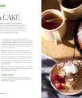 Open cookbook page with Almond Tea Cake recipe and image, from the book Over 100 Family Favorite Recipes You Can Make At Home For Busy Nights And Cozy Weekends From Angela Kinsey And Joshua Snyder A No Fuss Weeknight Friendly Cookbook For Real Life Cooking.