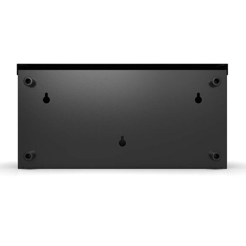Back view of Edward Wall Mounted Mailbox In Slick Matte Black With Powder Coated Steel And Medium Capacity showing template holes.