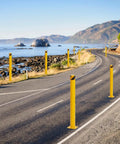Beat Down Ready 4 Pack 42 Inch Steel Safety Bollards With 16 Anchor Bolts For Driveways And Commercial Parking Lots along coastal road.