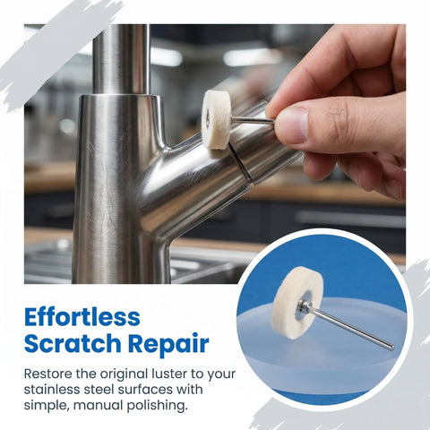 Whip Your Stainless Steel Kitchen Sink Or Metal Hardware Into Shape With This Hella Flexible Mini Polishing Brush Set polishing stainless steel.