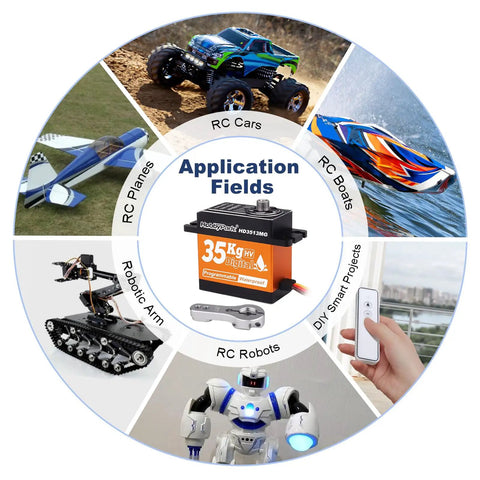 Beefy Torque Waterproof RC Servo With Metal Gears And Aluminum Case Digital Programmable 180 Degree Control applications