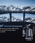 Image of the Two Pack Pro Grade Mini Ball Head with one quarter inch screw showing 360-degree rotation and a mountain scenery.