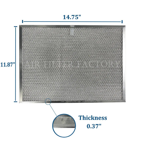 Replacement 30-Inch Range Hood Grease Filter 99010299 BPS1FA30 2-Pack For Broan Nutone Allure Aluminum Mesh BPS2FA30 dimensions