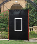 Heavy Duty PVC Strike Zone Backstop For Baseball Pitching And Batting Cage Protection 4x6 Feet Rectangular in a backyard